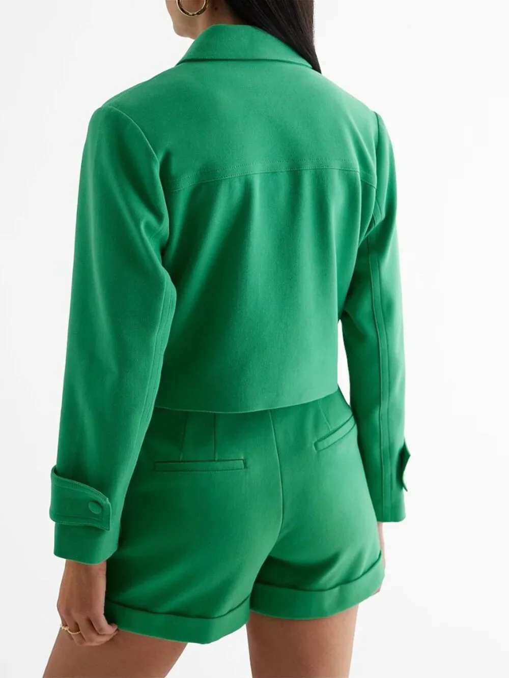 NWT Express Vibrant Green Cropped Utility Jacket - L